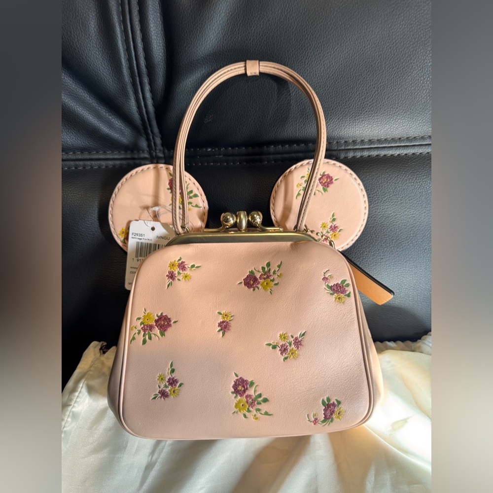 Coach Pink Floral Minnie Kisslock Bag - Picture 2 of 13